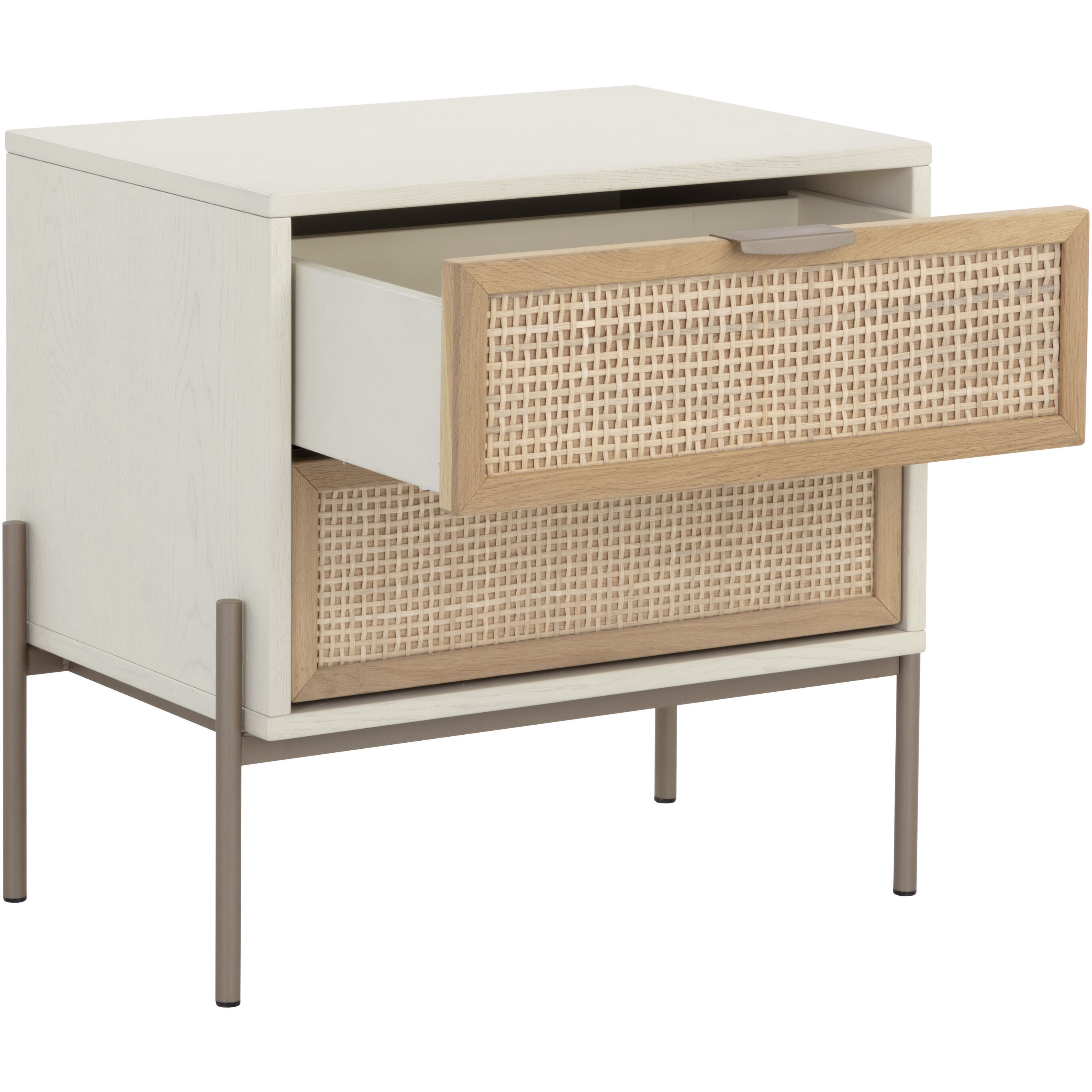 Avida 25.75 X 24 inch Champagne Gold / Cream/Natural Night Stand